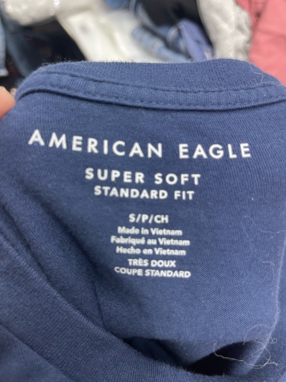 American Eagle Outfitters Blue Long Sleeve Crewneck with White Eagle Logo - Picture 3 of 3